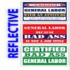 (x3) Certified Bad Ass General Labor with an Attitude Stickers | Funny Occupation Job Career Gift Idea | 3M Reflective Vinyl Sticker Decals for laptops, Hard Hats, Windows view 1