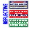 (x3) Certified Bad Ass Retail Clerk with an Attitude Stickers | Funny Occupation Job Career Gift Idea | 3M Reflective Vinyl Sticker Decals for laptops, Hard Hats, Windows view 1