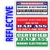 (x3) Certified Bad Ass Marine Electrician with an Attitude Stickers | Funny Occupation Job Career Gift Idea | 3M Reflective Vinyl Sticker Decals for laptops, Hard Hats, Windows view 1
