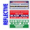 (x3) Certified Bad Ass Technology Manager with an Attitude Stickers | Funny Occupation Job Career Gift Idea | 3M Reflective Vinyl Sticker Decals for laptops, Hard Hats, Windows view 1