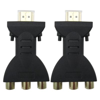 CLIPS HDMI Male to 3 RCA Female Composite AV Video Audio Adapter Converter for TV PC Pack of 2