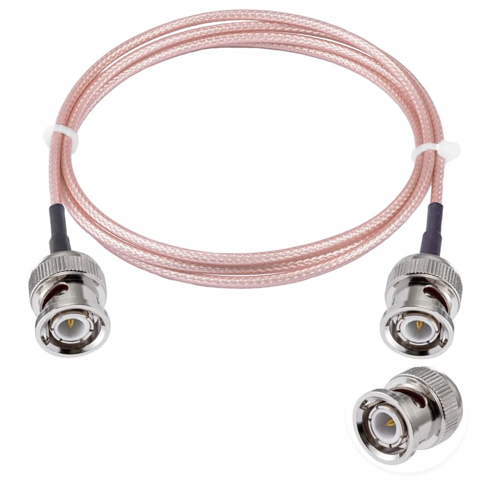 POBADY BNC Male to Male Cable 50ohm BNC Male to Male RG316 RF Coaxial Pigtail Jumper Cable 10ft/3m for RF Antennas Ham Radio Handheld