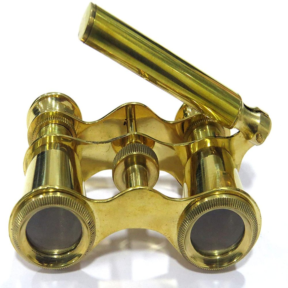 Brass Opera Binocular with Handle - Theater Glasses Gift for Adults Women Kids