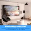 135 Inch 16:9 HD Projector Screen,Home Cinema Theater, Premium Indoor Outdoor Movie Screen, Aluminum Fixed Frame, More Than 160 Viewing Angle view 4