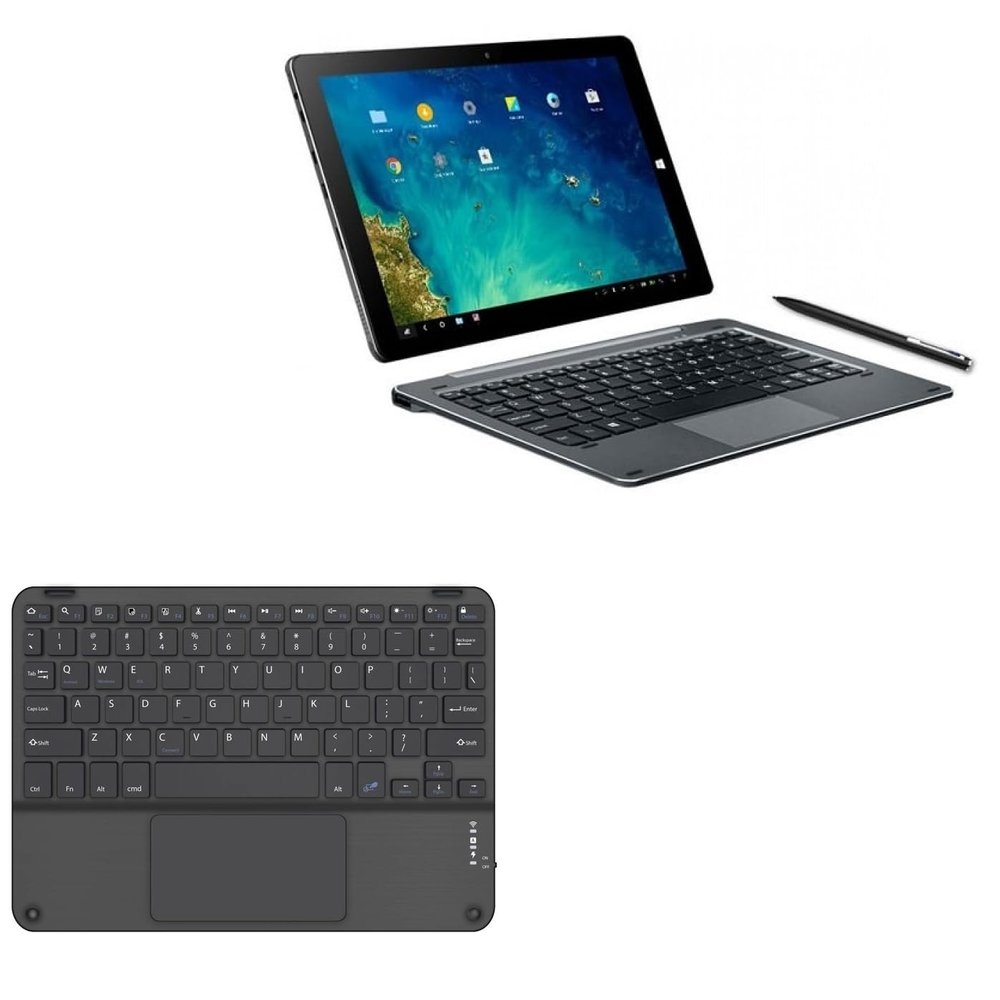 BoxWave Keyboard Compatible with Chuwi Hi10 Tablet - SlimKeys Bluetooth Keyboard with Trackpad, Portable Slim TouchPad - Jet Black