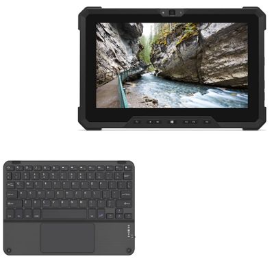 BoxWave Keyboard Compatible with Dell Latitude 7212 Rugged Extreme Tablet - SlimKeys Bluetooth Keyboard with Trackpad, Portable Slim TouchPad - Jet Black
