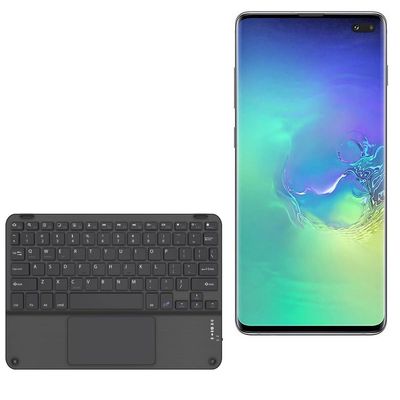 BoxWave Keyboard Compatible with Samsung Galaxy S10 Plus - SlimKeys Bluetooth Keyboard with Trackpad, Portable Slim TouchPad - Jet Black