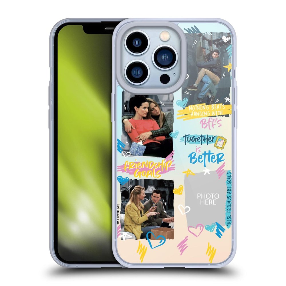 Head Case Designs Officially Licensed Custom Customized Personalized Friends TV Show Friendship Goals Art Soft Gel Case [Military Grade Protection] Compatible with Apple iPhone 13 Pro