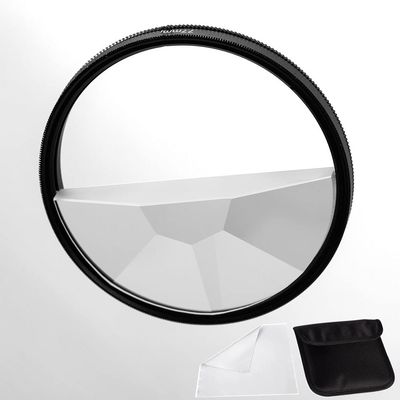 77mm Half Quad Kaleidoscope Glass Prism, 1+4 Main Object Multiple Refraction Photography Prism Filter,Kaleidoscope Prism Camera Glass Filter Variable Number of Subjects SLR Photography Accessories