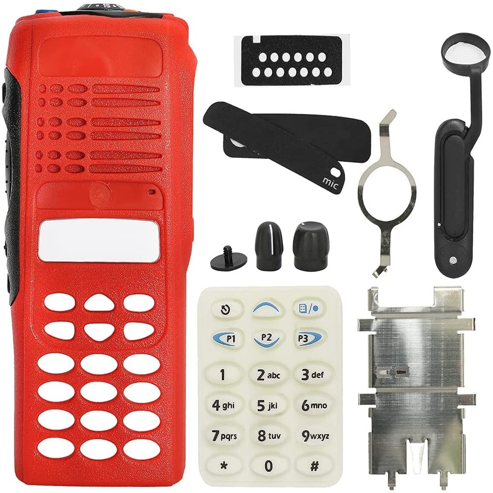Amasu Full Keypad Housing Case Front Cover for HT1250 Radio-Red