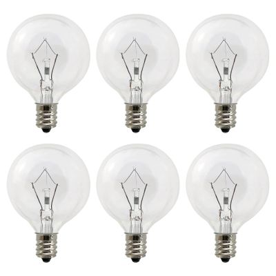 LinMiFo Wax Warmer Bulbs 6 Pack, G50 25 Watt Light Bulbs for Full Size Scentsy Warmers, E12 Base G16.5 Globe Clear scentsy Bulb for Candle Wax Warmer, Long Lifespan, 120 Volt