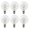 LinMiFo Wax Warmer Bulbs 6 Pack, G50 25 Watt Light Bulbs for Full Size Scentsy Warmers, E12 Base G16.5 Globe Clear scentsy Bulb for Candle Wax Warmer, Long Lifespan, 120 Volt view 1