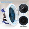 Herdio in Ceiling Speakers 2 Way 5.25" 600 Watts Passive Wired Flush Mount for Home Theater Living Room Office Covered Porches(2Pairs, Paintable-Grille) view 2