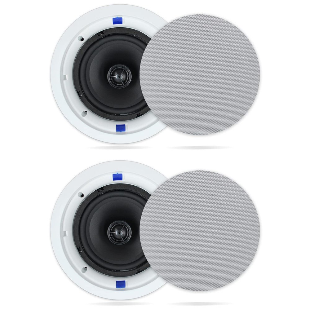 Herdio Passive Ceiling Speakers 6.5 Inch, 320W 2-Way Round Flush Mount Speakers, Easy to Install, Suitable for Home Theater Living Room Office, (White, Pair)