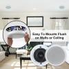 Herdio Passive Ceiling Speakers 6.5 Inch, 320W 2-Way Round Flush Mount Speakers, Easy to Install, Suitable for Home Theater Living Room Office, (White, Pair) view 2