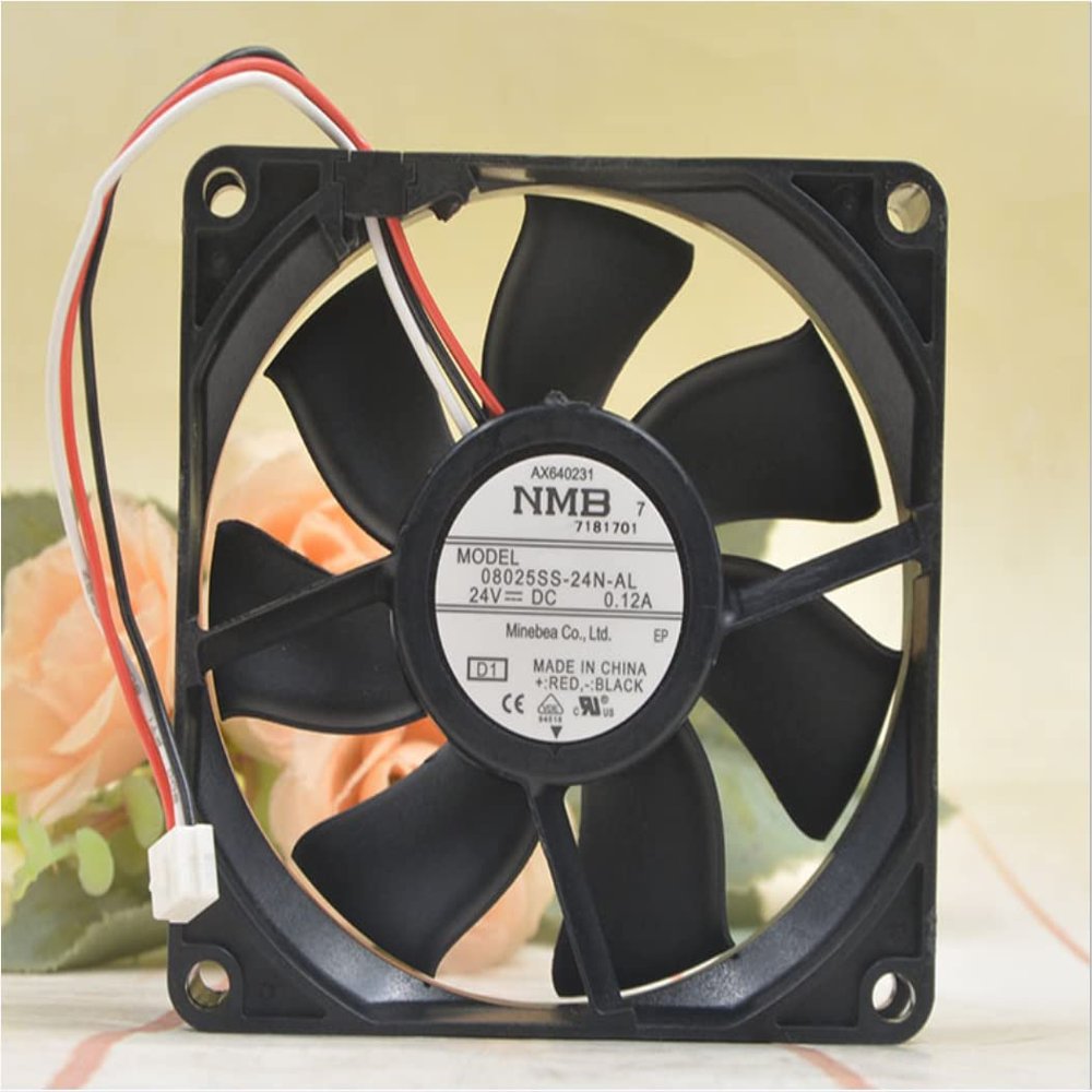 08025SS-24N-AL 80x80x25mm 24V 0.12A 3-Wire Cooling Fan