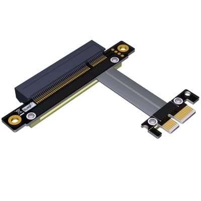 QJJ PCI-E 3.0 x1 to x 8 Extension Cable Gen 3.0 Flat Wire Riser Foldable (3cm, R18SF)