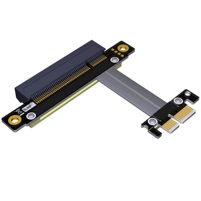 QJJ PCI-E 3.0 x1 to x 8 Extension Cable Gen 3.0 Flat Wire Riser Foldable (3cm, R18SF)
