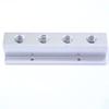1/4" BSP Female 4 Way Solid Aluminum T-Shape Air Manifold Block Splitter view 2