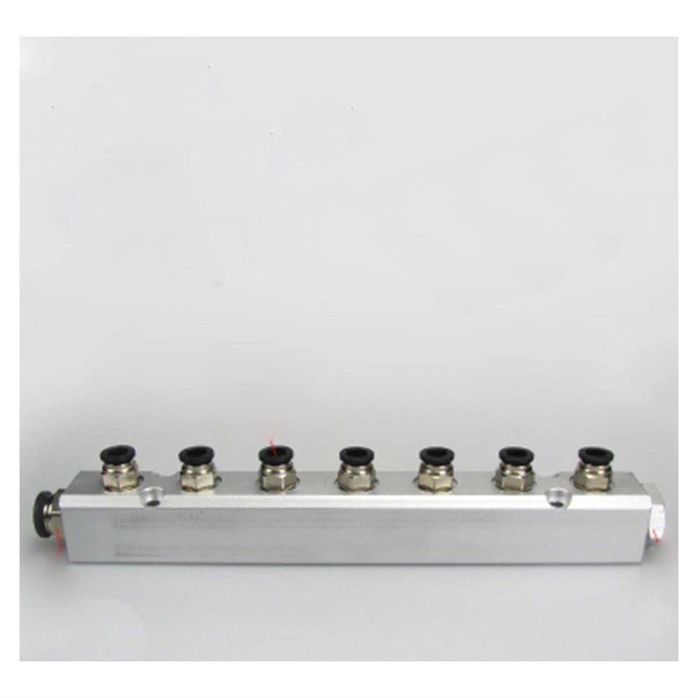 30x30mm G1/4" Out G1/2" in 7 Way Pneumatic Fitting Air Manifold Block Splitter