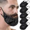 FCLEIH Beard Bandana Mens Beard Covers, Adjustable Facial Hair Apron Guard Bonnet Bedtime Bib Facial Beard Apron Caps For Sleep, Eat (Black*5Pcs) view 1