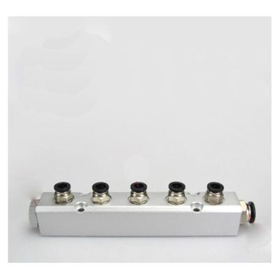 30x30mm G1/4" Out G1/2" in 5 Way Pneumatic Fitting Air Manifold Block Splitter