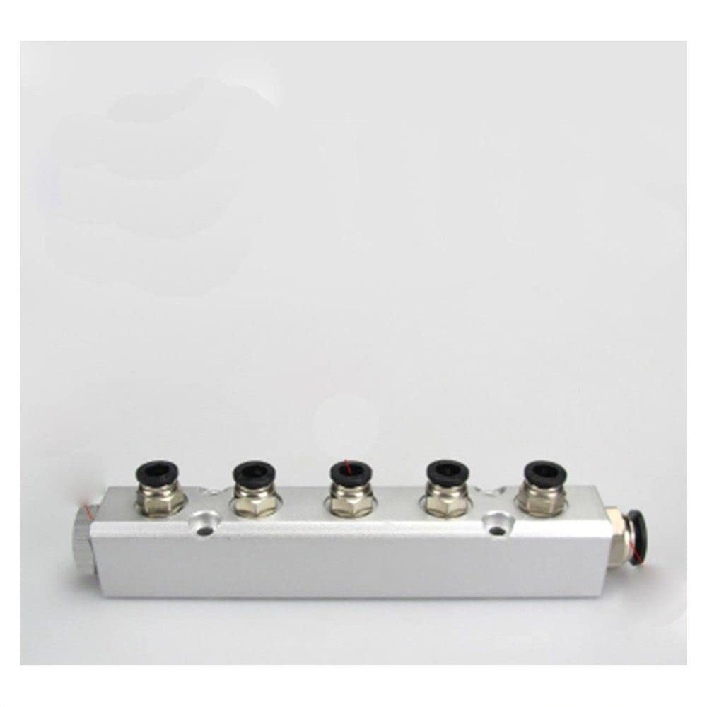 30x30mm G1/4" Out G1/2" in 5 Way Pneumatic Fitting Air Manifold Block Splitter