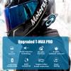 FreedConn TMAX PRO Motorcycle Helmet Bluetooth Headset, Motorcycle Communication Systems with CVC Noise Cancellation, Stereo Music, 6 Riders 0.75mi/1200m intercom, Dual Device Connection, IP65, Blue view 2