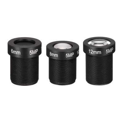 MECCANIXITY CCTV Lens 6mm/8mm/12mm 5MP F2.0 FPV Wide Angle for CCD Camera, 3 Pack
