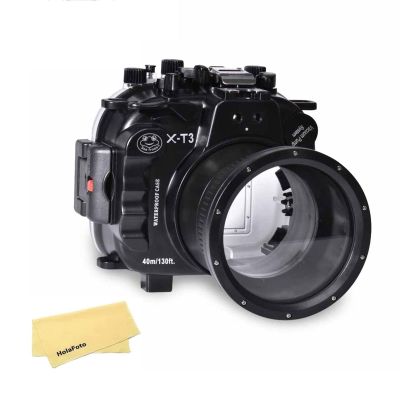 SeafrogsUnderwater housing Waterproof case for Fujifilm X-T3, w/Zoom Gears for XC16-50mm, XF18-55mm (Black)- [40M/130FT]