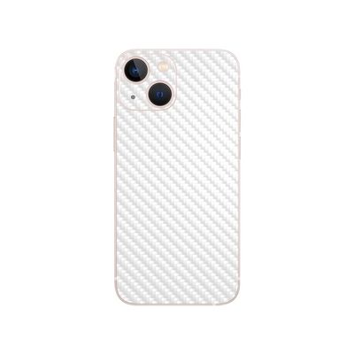 MightySkins Carbon Fiber Skin Compatible with Apple iPhone 13 - Solid White | Protective, Durable Textured Carbon Fiber Finish | Easy to Apply and Change Styles | Made in The USA