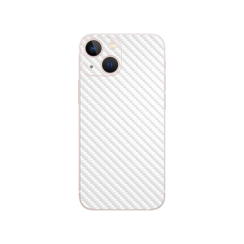 MightySkins Carbon Fiber Skin Compatible with Apple iPhone 13 - Solid White | Protective, Durable Textured Carbon Fiber Finish | Easy to Apply and Change Styles | Made in The USA
