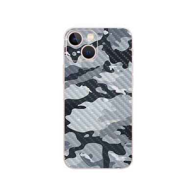 MightySkins Carbon Fiber Skin Compatible with Apple iPhone 13 - Gray Camouflage | Protective, Durable Textured Carbon Fiber Finish | Easy to Apply | Made in The USA