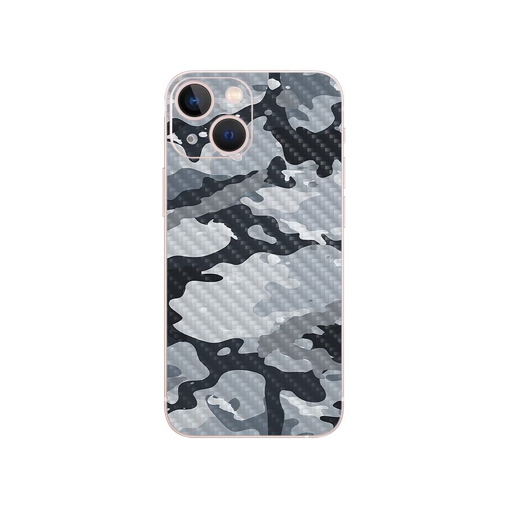 MightySkins Carbon Fiber Skin Compatible with Apple iPhone 13 - Gray Camouflage | Protective, Durable Textured Carbon Fiber Finish | Easy to Apply | Made in The USA