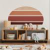 Retro Rising Sun Vinyl Peel and Stick Wall Sticker (Small, Desert Sand) view 1
