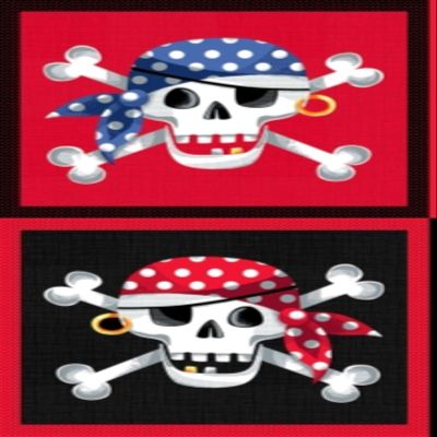 Makower Pirates 2436 1 Skull & Crossbones Panel