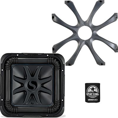 KICKER Subwoofer and Grille Package of 2 Items: 8" Solo-Baric L7S Subwoofer DVC 2-ohm with Metal Grille - 44L7S82 Sub & 08GL78 Grill