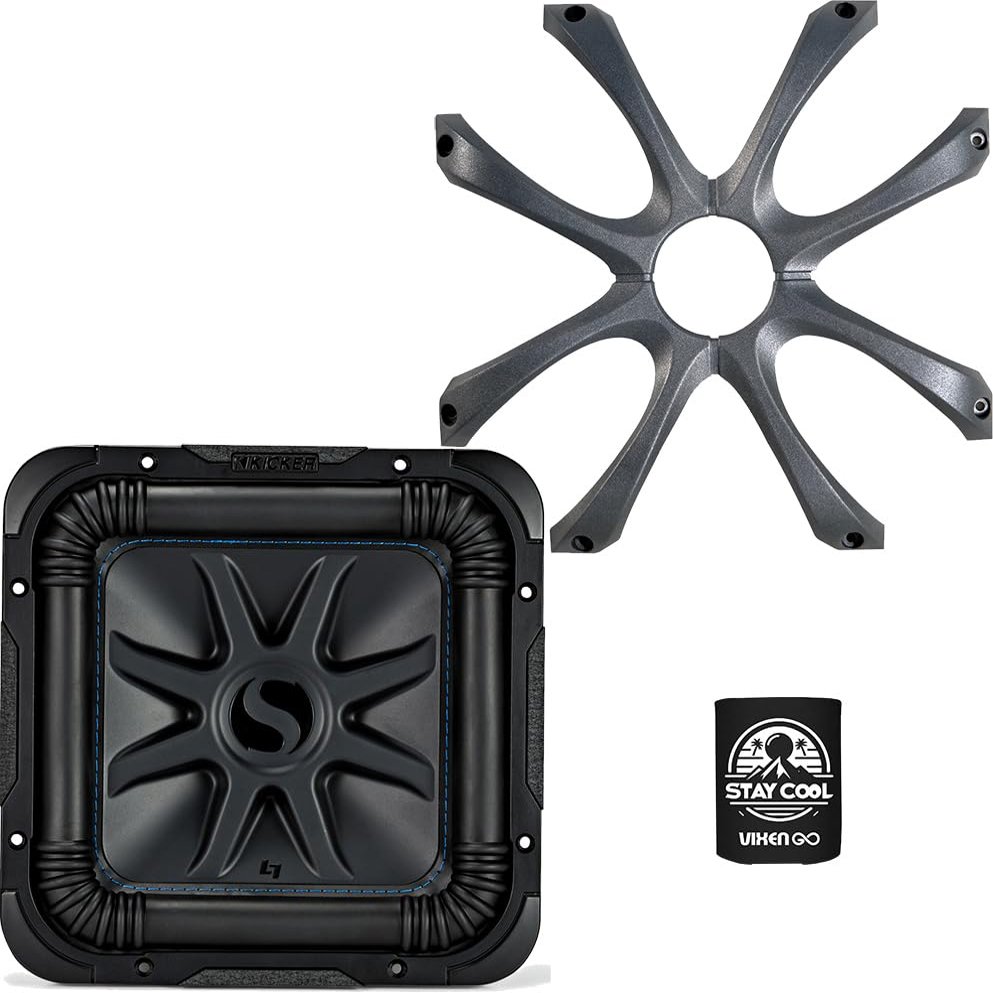 KICKER Subwoofer and Grille Package of 2 Items: 8" Solo-Baric L7S Subwoofer DVC 2-ohm with Metal Grille - 44L7S82 Sub & 08GL78 Grill
