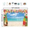 LIVUCEE 10x8ft Summer Hawaiian Luau Beach Backdrop for Photography Tropical Flower Luau Hawaiian Party Decorations Aloha Blue Sky Ocean Palm Leaves Background Supplies Photoshoots view 3