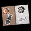 100 PCS The Sun and Moon Planet Stickers Astronomy Celestial Decals for Laptop Scrapbook Water Bottle Phone Notebooks Diary(Black) view 4