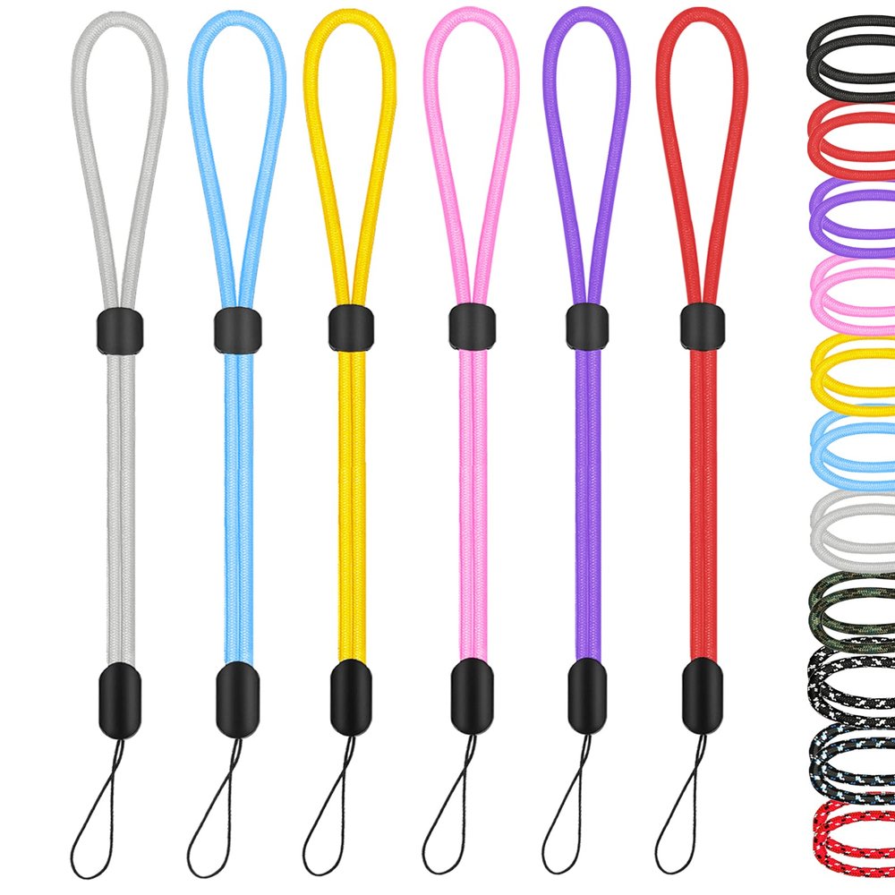 Hand Wrist Strap Lanyard, 6 Pack 9.5inch Adjustable Nylon Wristlet Straps Keychain String for Cell Phone Case Holder, AirPods Pro 2 2022, Camera, Key, GoPro, USB Drive, Ski Glove (Multi-ColorA)