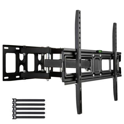 Adjustable TV Wall Mount for Most 32-70 Inch Flat Curved TVs with Swivels with Spirit Level,20 Degrees Tilting & Extends 17 Inch - Wall Mount TV Bracket VESA 600x400 Up to 110 lbs, Black Tmds-101