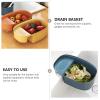 FAVOMOTO 4pcs Drain Sink Storage Basket Creative Vegetable Fruit Washing Colander Dry-wet Separation Efficient Drain Design Kitchen Use Multiple Colors Included view 2