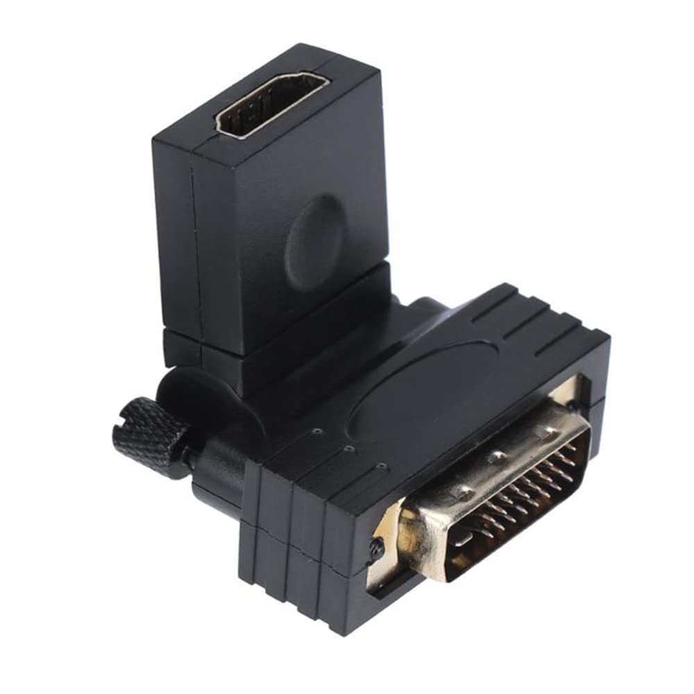 ezqnirk 1pcs 360 Degree Rotating DVI 24+1 to HDTV Adapter HDTV Male to DVI Female Converter 1080P Support for Computer to Display Screen