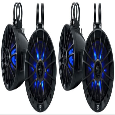 Rockville (4) PT65BR 6.5" Powered Bluetooth LED Tower Speakers Compatible with ATV/UTV/RZR
