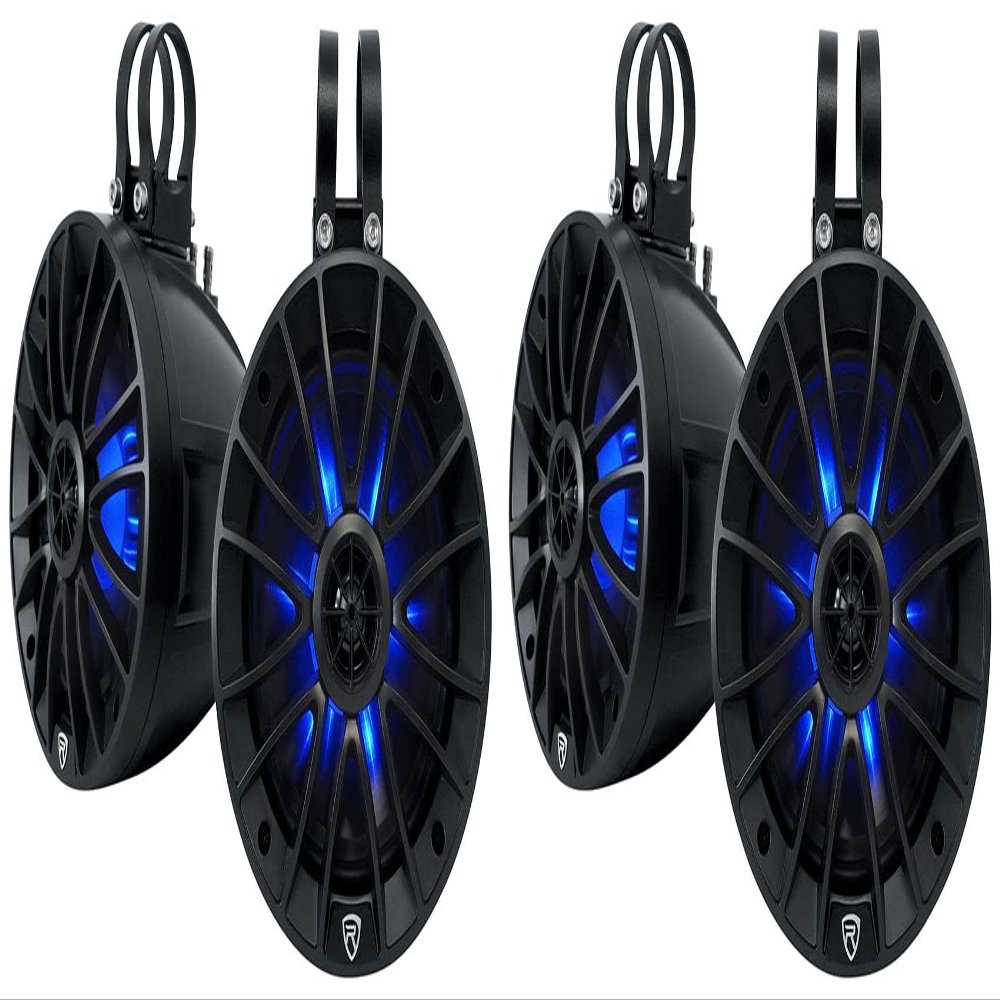 Rockville (4) PT65BR 6.5" Powered Bluetooth LED Tower Speakers Compatible with ATV/UTV/RZR