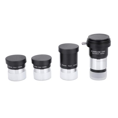 Sanpyl 1.25" Plossl Telescope Eyepiece Set, Four-Piece 1.25 inch Astronomy Accessory Kit, 4/10/25mm Eyepiece + 2X Lens, for Astronomy Telescope
