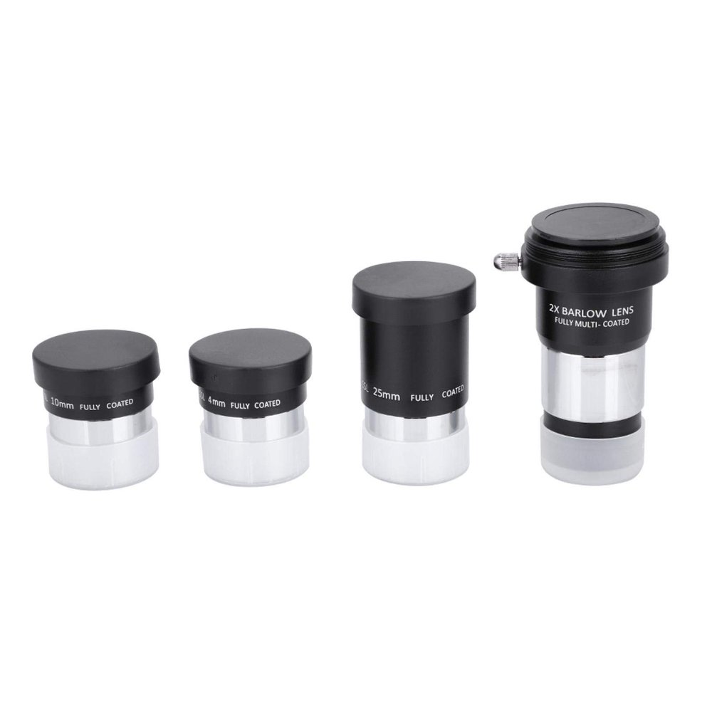 Sanpyl 1.25" Plossl Telescope Eyepiece Set, Four-Piece 1.25 inch Astronomy Accessory Kit, 4/10/25mm Eyepiece + 2X Lens, for Astronomy Telescope
