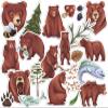 Cavka Vinyl Stickers Pack 23 PCS for Laptop for Bicycle Decals Waterproof for Notebook Trout Fish Set for Water Bottles Forest Wild Bears for Planner Wildlife Grizzle for Luggage for Skateboard Cup view 1