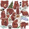 Cavka Vinyl Stickers Pack 23 PCS for Laptop for Bicycle Decals Waterproof for Notebook Trout Fish Set for Water Bottles Forest Wild Bears for Planner Wildlife Grizzle for Luggage for Skateboard Cup view 2